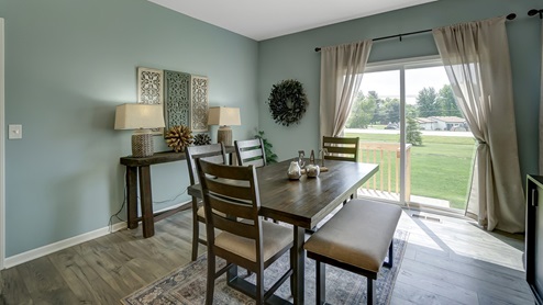model home dining table and chairs
