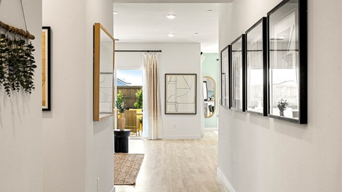Elegant entryway to open concept floor plan