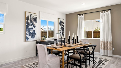 Open dining area overlooking California room patio