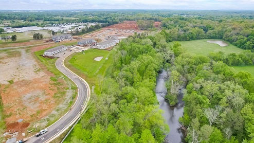 River Landing community development with townhomes and single family