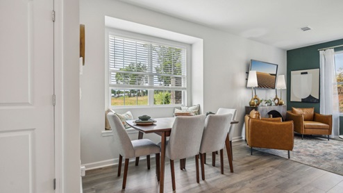 Inside new two story townhome in river landing with all new appliances, decorated with elevated modern furniture and Nashville chic design