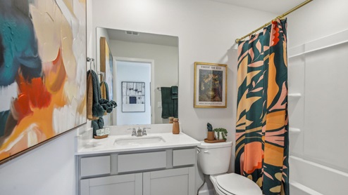 Inside new two story townhome in river landing with all new appliances, decorated with elevated modern furniture and Nashville chic design