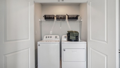 Inside new two story townhome in river landing with all new appliances, decorated with elevated modern furniture and Nashville chic design