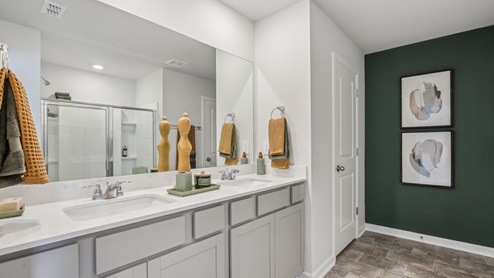 Inside new two story townhome in river landing with all new appliances, decorated with elevated modern furniture and Nashville chic design