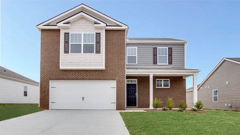Hartmann Crossing Belfort floorplan front view of two-story new home in Lebanon, TN