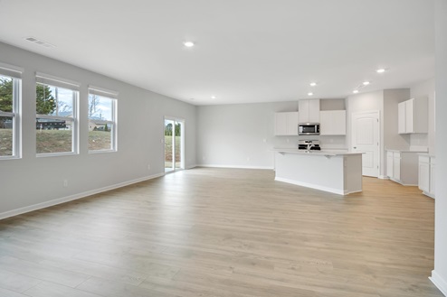 Large living room with space for entertaining.