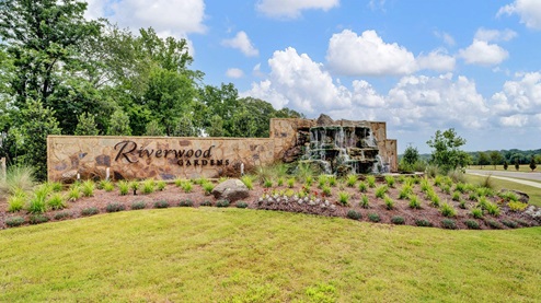 riverwood gardens community entrance monument in oakland tennessee