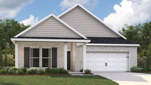 Exterior elevation of the Lacombe floorplan