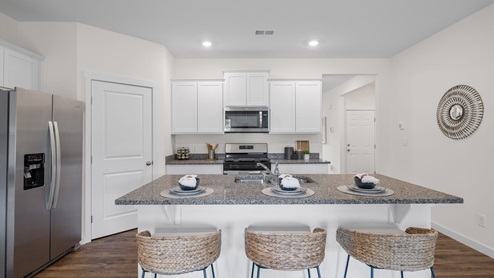 Kitchen with bar seating