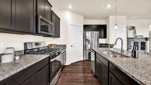 Kitchen with stainless steel appliances
