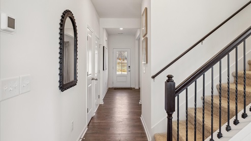 Entryway of home with stairs