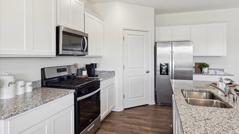 Kitchen with stainless steel appliances