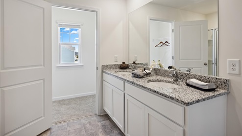 Primary bathroom with double vanity