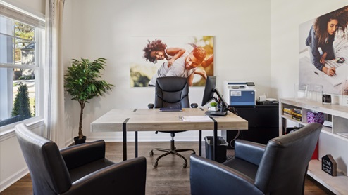 office space with carpet