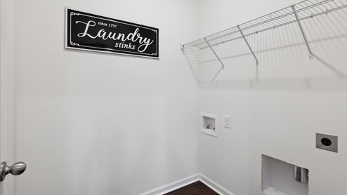 Laundry room with wire shleving