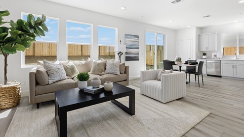 Harvest at Watson Ranch Plan 1 Living Room Kitchen