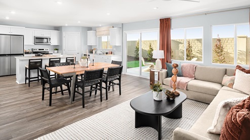 Harvest Hills Palisade Plan Living Dining Kitchen Overall