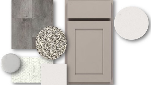 Express Select series interior design package with gray cabinet option.