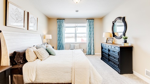 Bedroom suite with natural lighting.
