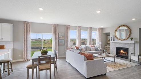 Main level dinette and family room.