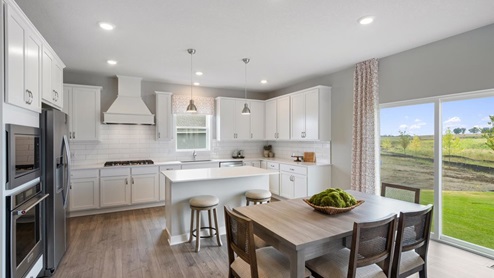Gourmet kitchen and dinette.