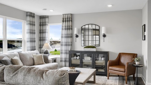 View from family room on open concept main level.