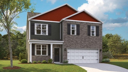Two story home with brick