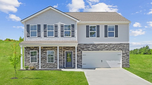 Richland plan front home elevation