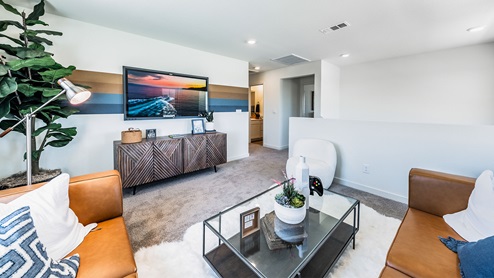 Second floor carpeted loft space