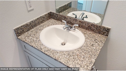 bathroom sink with granite countertops