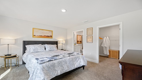 Primary bedroom with queen bed and side tables