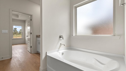 Garden tub with frosted window