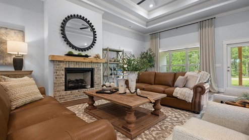 Interior living area with large windows