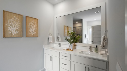 Interior bathroom with double sink