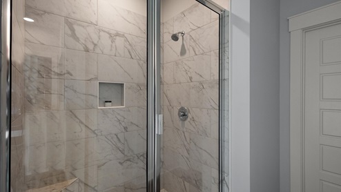 Interior bathroom with shower