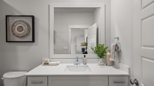 Interior bathroom with double sink