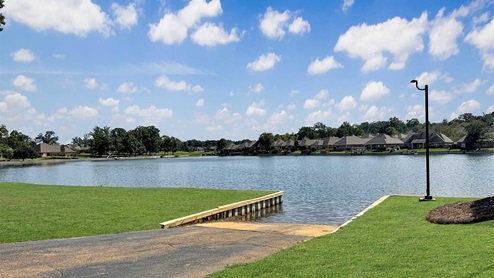 Cornerstone community lake and loading dock.