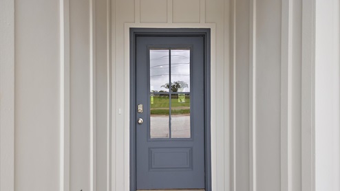 Exterior blue front door