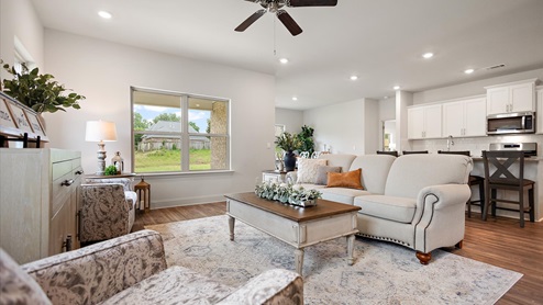 Interior living area with large window
