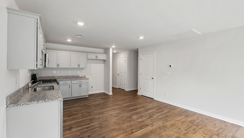 Kitchen and living room with.