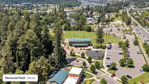 Drone photo of Memorial Field