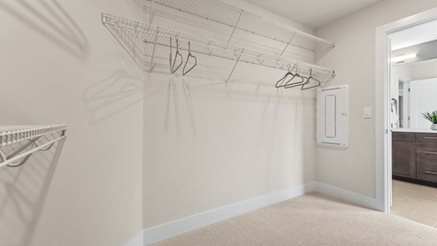 Oversized walk-in closet in the primary bedroom suite