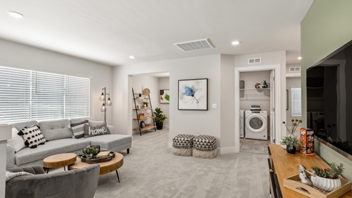 upper-level entry used for family room and entertainment space