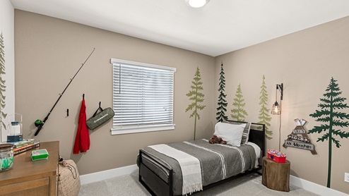 spacious kids bedroom with large window