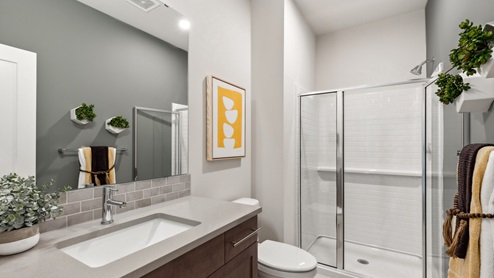 main floor bathroom with step in shower