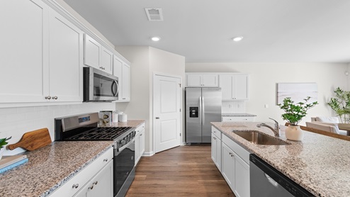 kitchen with white cabinets