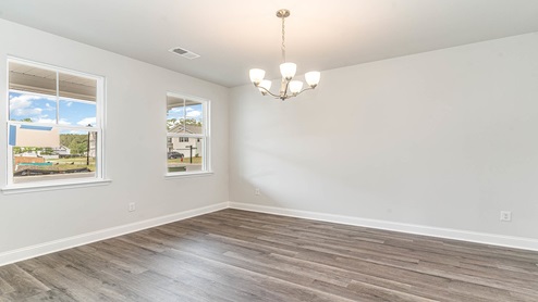 formal dining room with single window