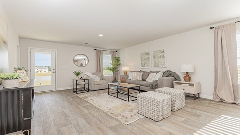 living room with two windows