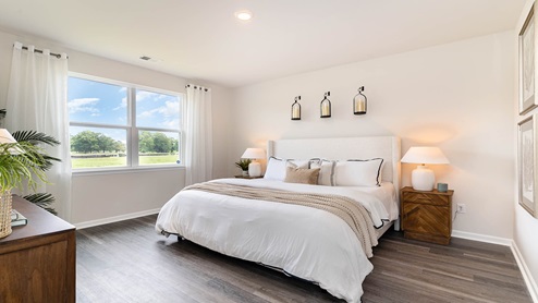 primary bedroom with double window