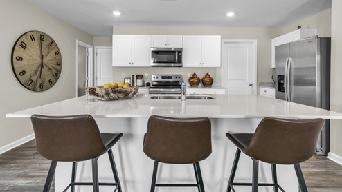 Kitchen with white cabinets